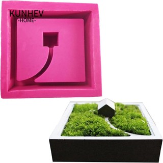 Kunhev khuôn silicon làm chậu hoa hình vuông 10.5 5.4 cm