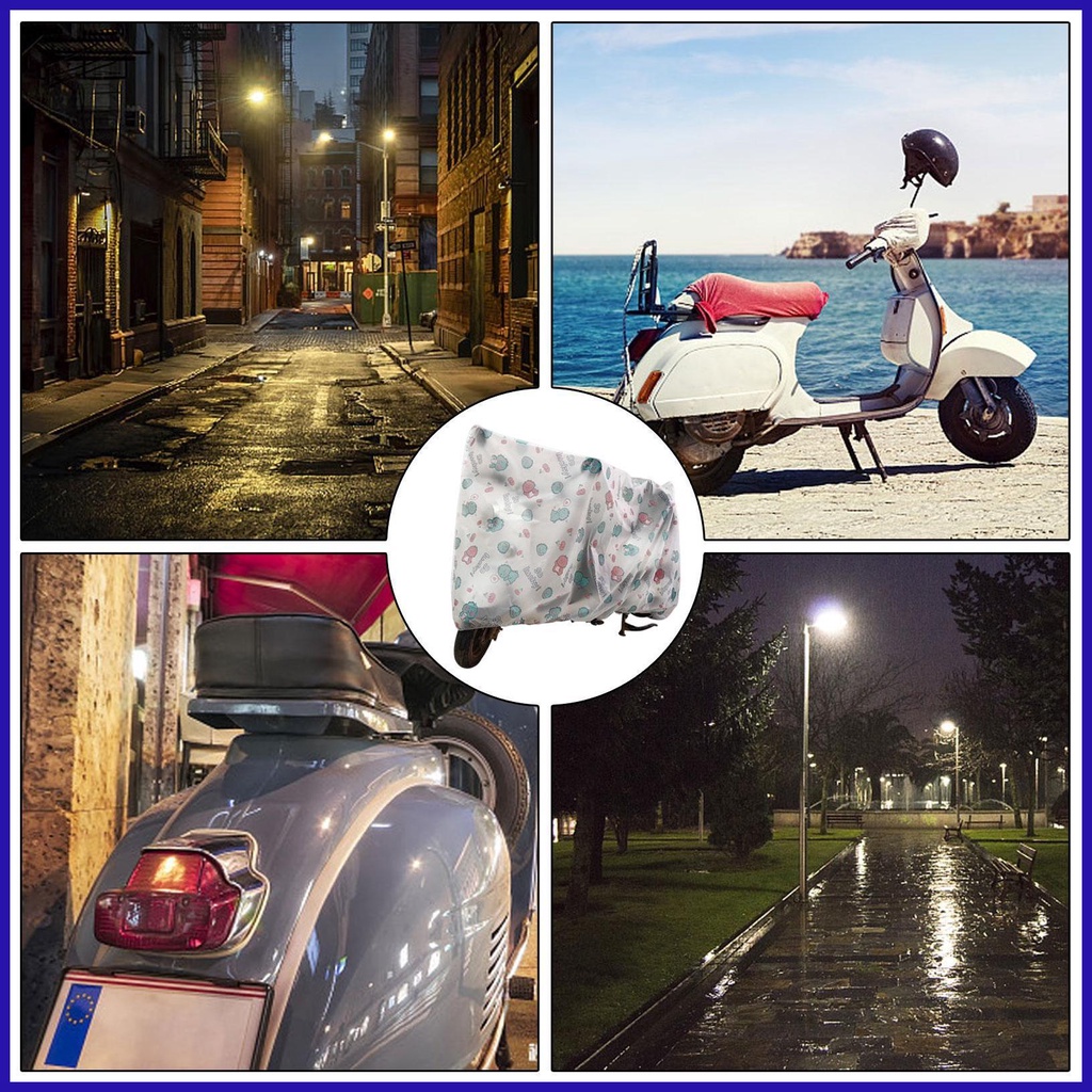 Vỏ Bọc Xe Máy Scooter Chống Mưa Nắng Ngoài Trời In Hình Dễ Thương