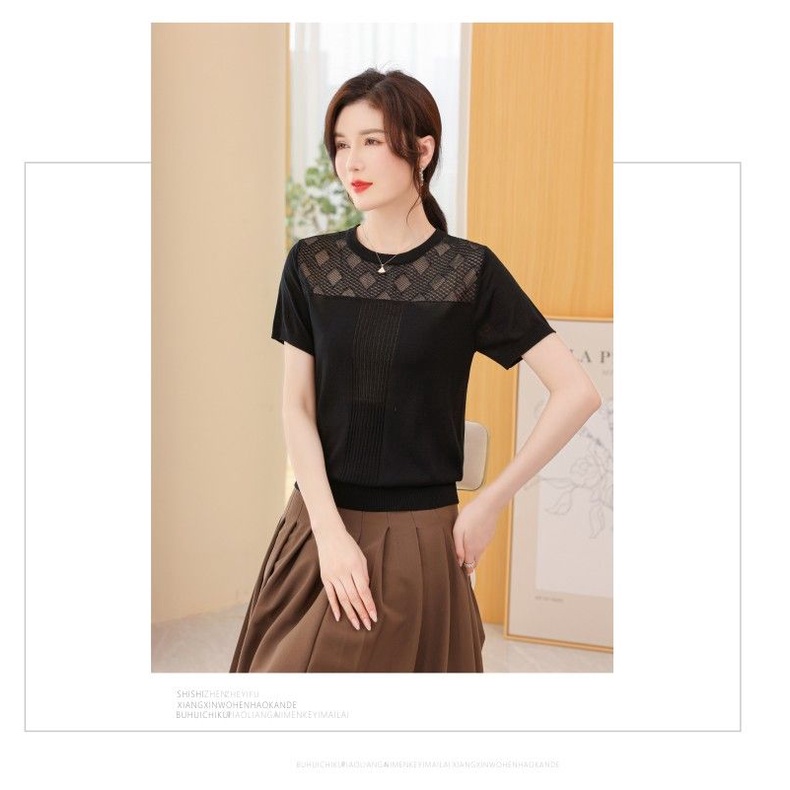 Áo Thun Tay Ngắn Thiết Kế Mỏng Thoáng Khí Thời Trang Mùa Hè Mới Dành Cho Nữ