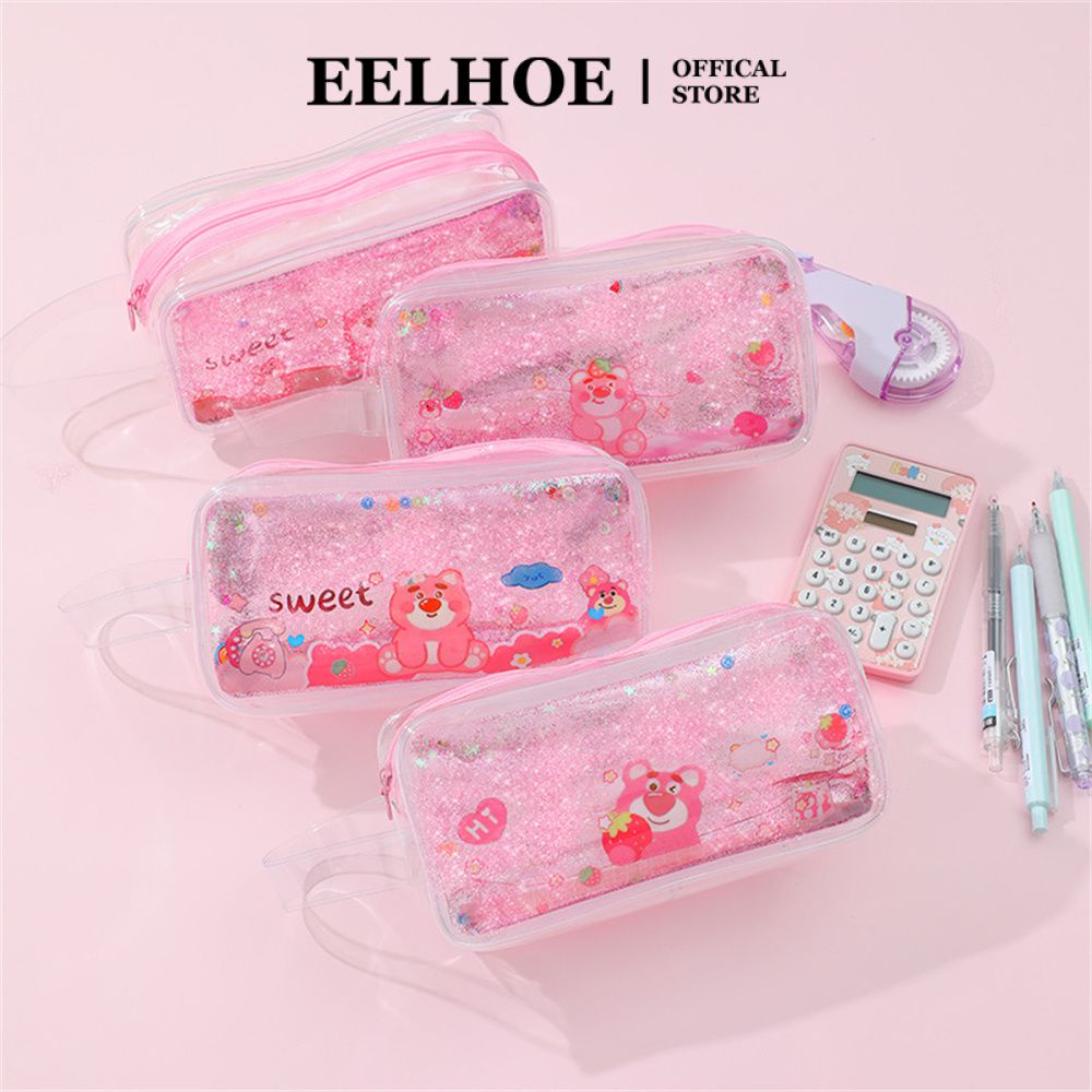 EELHOE Gấu Dâu Hoạt Hình Dễ Thương Túi Bút Chì Dung Tích Lớn Hộp Văn Phòng Phẩm Dung Tích Lớn Túi Đựng Đồ Đa Năng Quà Tặng Sáng Tạo Cho Học Sinh miiki_vn