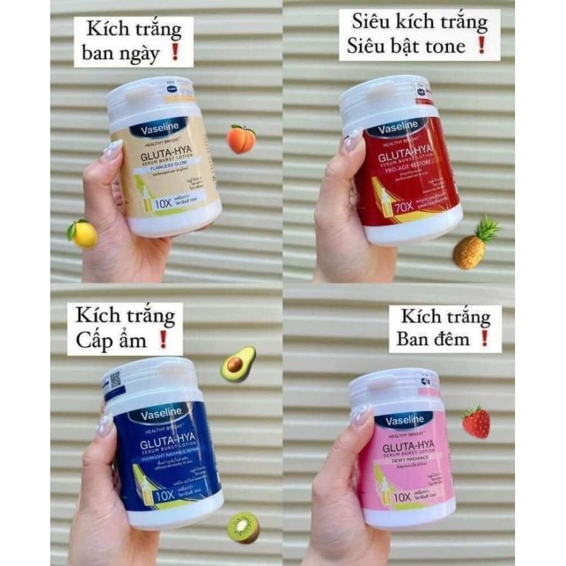 KÍCH TRẮNG BODY VASELINE 70X GLUTA DƯỠNG TRẮNG DA - HYA chuẩn thái