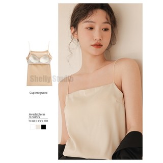 Áo hai dây vải lụa satin có mút đệm ngực size s-2xl