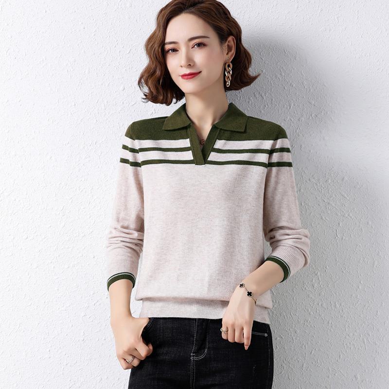 Áo Thun Polo / Áo Len Tay Dài / Phong Cách Mùa Thu / Phong Cách Mới / Áo Len / Áo Len Rộng / Áo Dài Tay