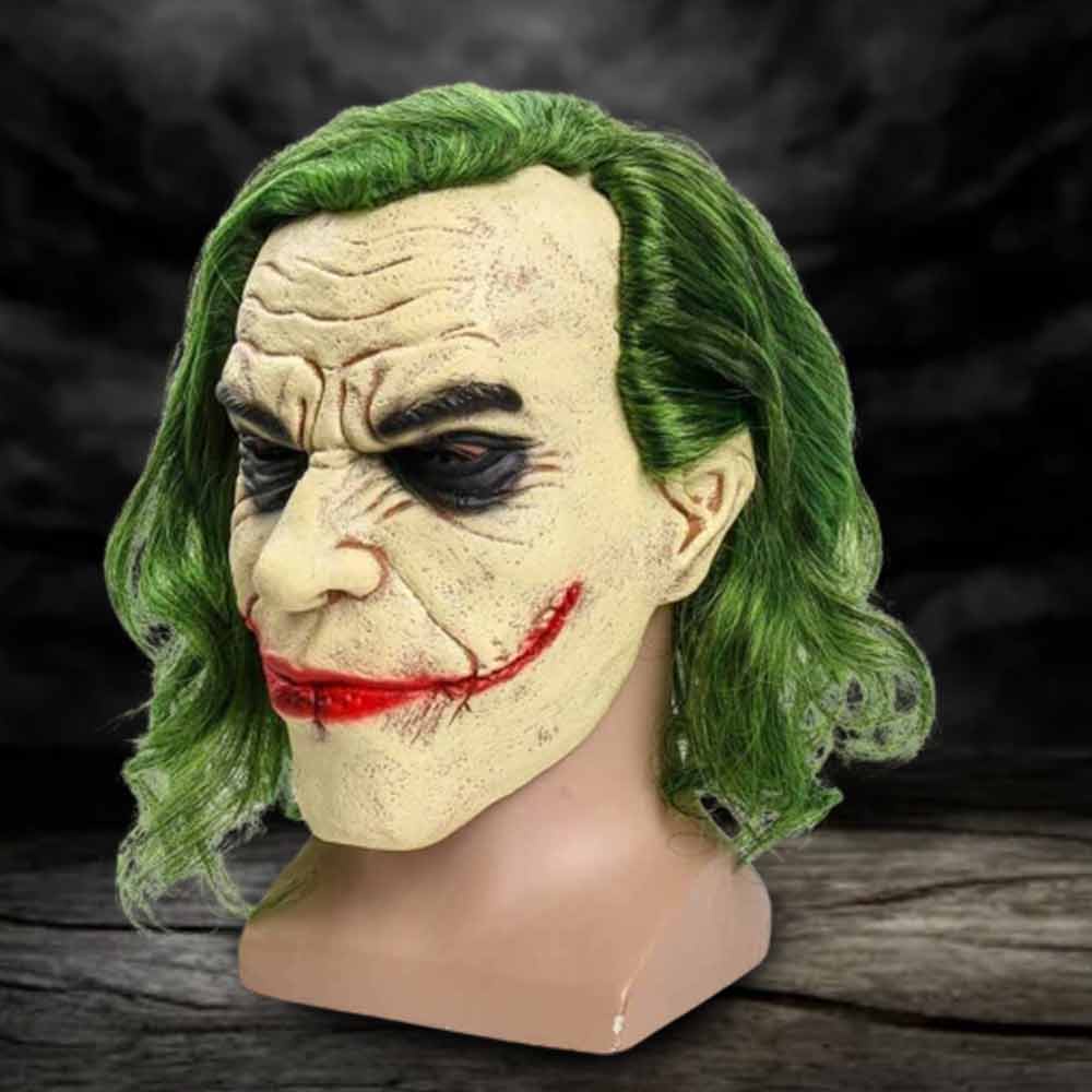 Batman Jack Halloween Mask Green Hair Yellow Face Jack Halloween Horror Joker Mask
