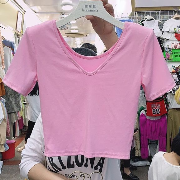 T-shirt nữ slim fit slimming high waist short t-shirt
