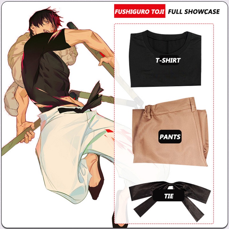 Fushiguro toji cosplay trang phục anime jujutsu kaisen quần tóc giả halloween rave combat toji fushiguro cosplay trang phục cho nam giới nữ