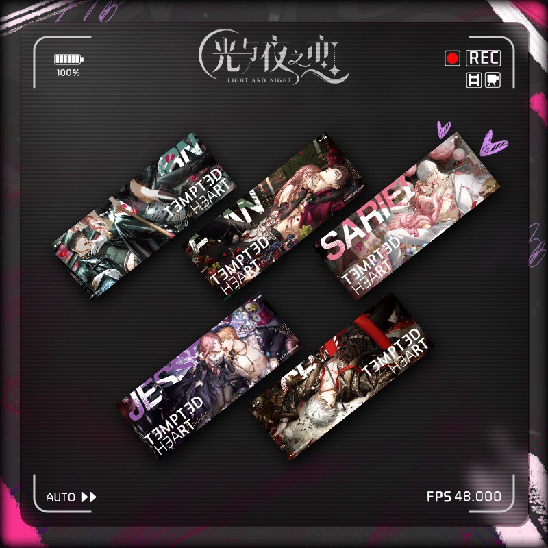 Hàng Sẵn Sàng |Light and Night Tempted Heart Official Goods Huy Hiệu Sâu Dòng ChữSưu Tầm