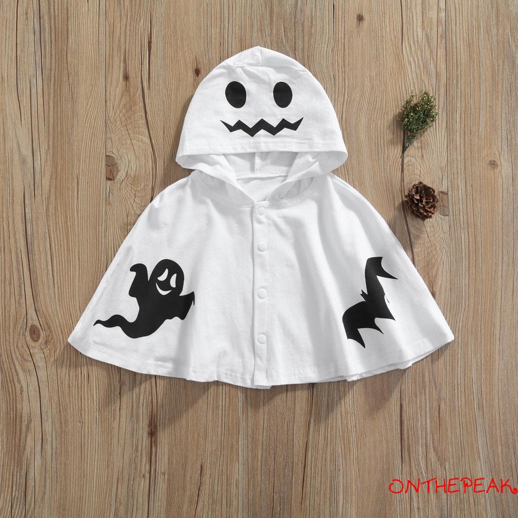 Ont-kids cloak toddler halloween cartoon patterns in áo khoác có mũ trùm đầu cho mùa xuân thu 9 tháng-3 tuổi