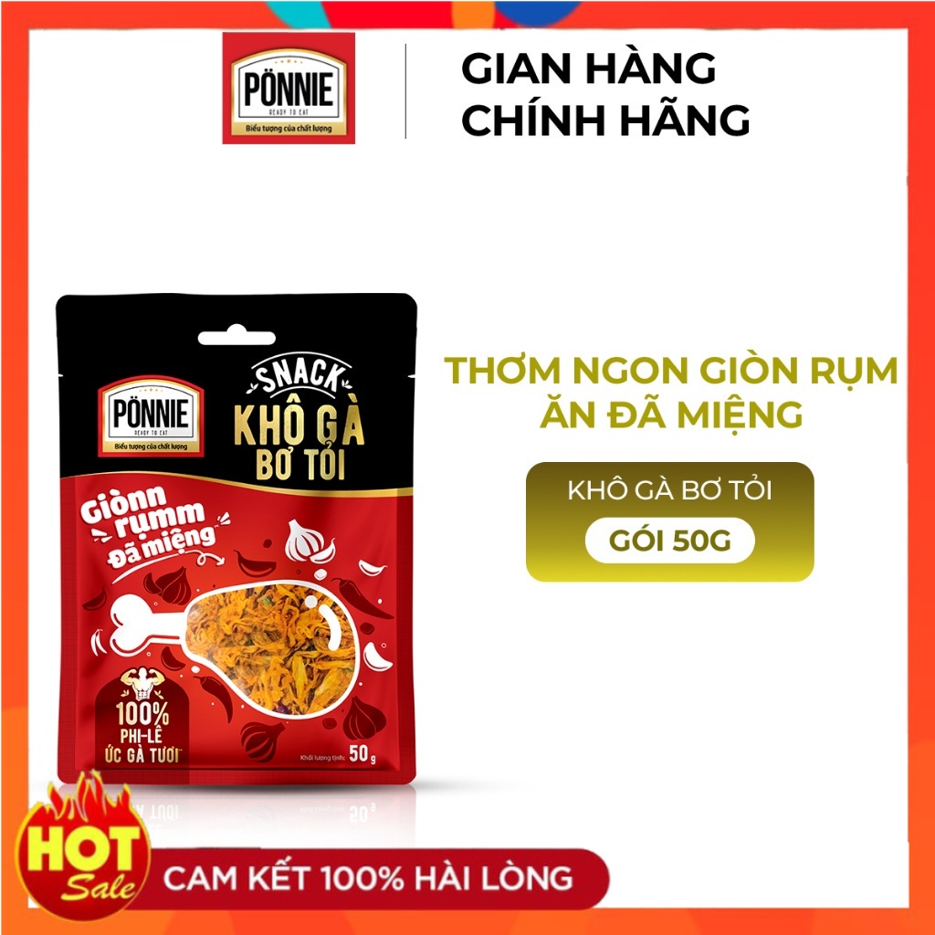 Snack Ponnie Khô Gà Bơ Tỏi Gói 35g