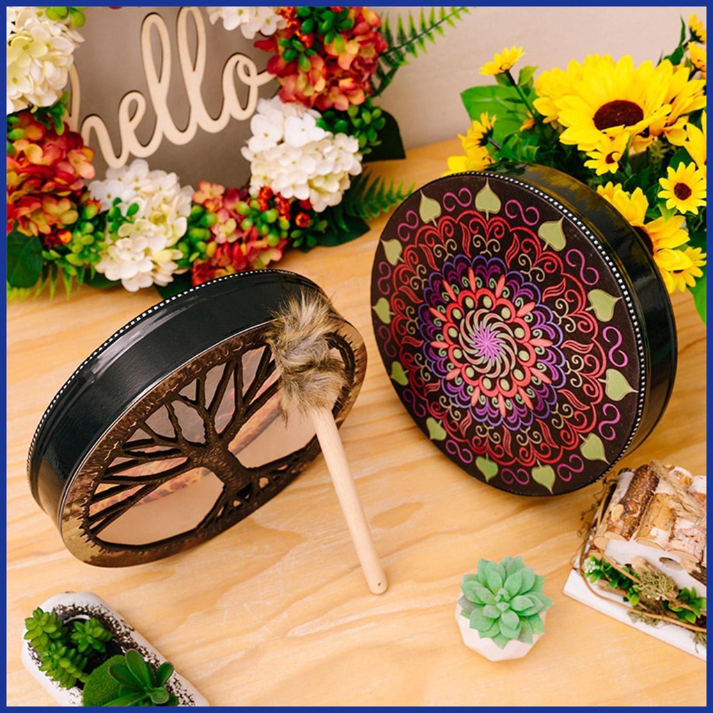 Trống shaman 25cm thiết kế trang trí trống da và trống shaman alchemy moon nhạc cụ biểu tượng của aiavn siberia