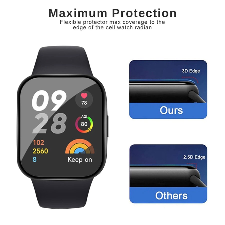Bảo vệ toàn màn hình cho redmi watch 3 lite, phim bảo vệ mềm cho đồng hồ thông minh redmi watch 3 active 2 lite không phải kính