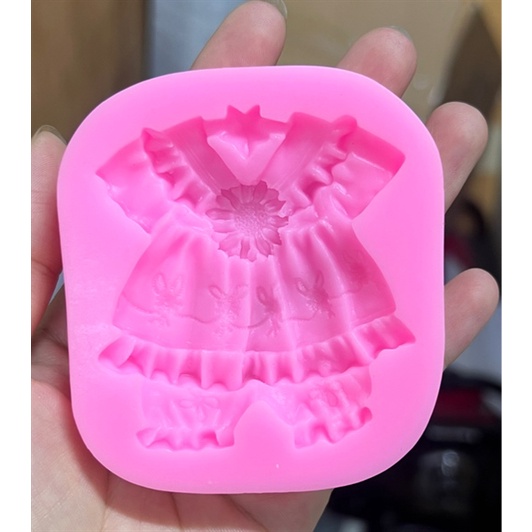 Khuôn Silicon Bộ Đồ Quần Áo Hoa Bé Gái