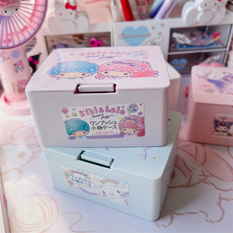 Hộp lưu trữ sanrio kuromi cinnamoroll có nắp chụp máy tính để bàn photocard sticker phụ kiện tổ chức