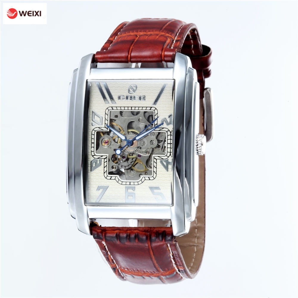 Đồng Hồ Cơ Tự Động Mặt Chữ Nhật Cho Nam