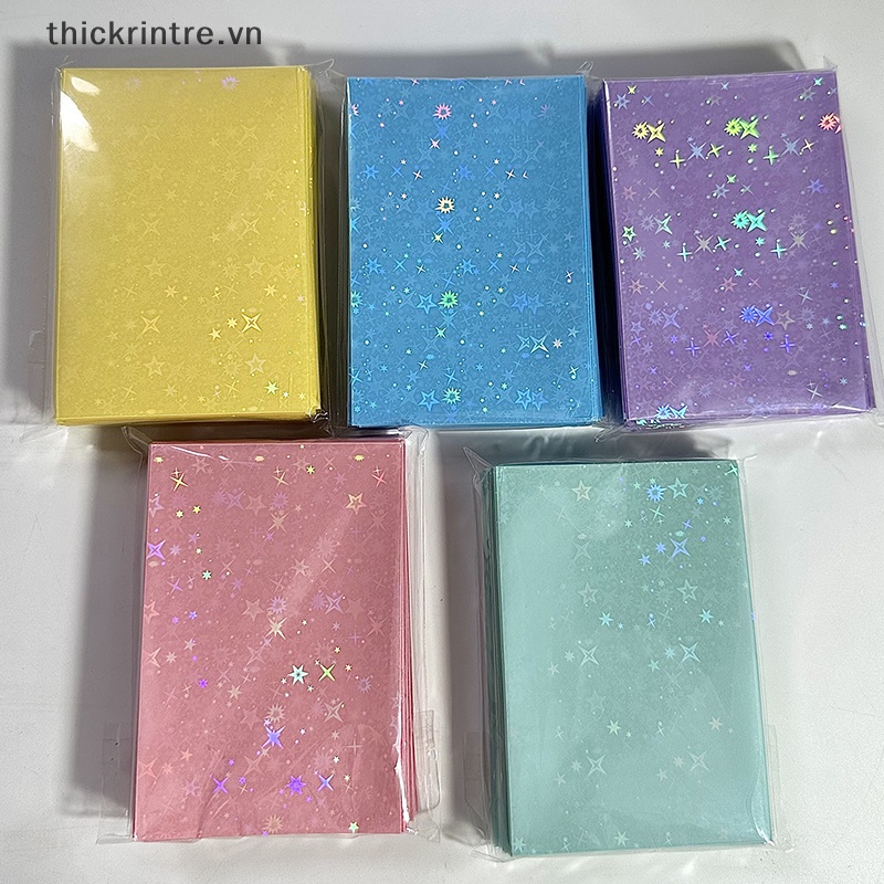 Thi 50 cái / gói glittery star coloured kpop idol photocard card sleeves photo cards túi lưu trữ bảo vệ vn
