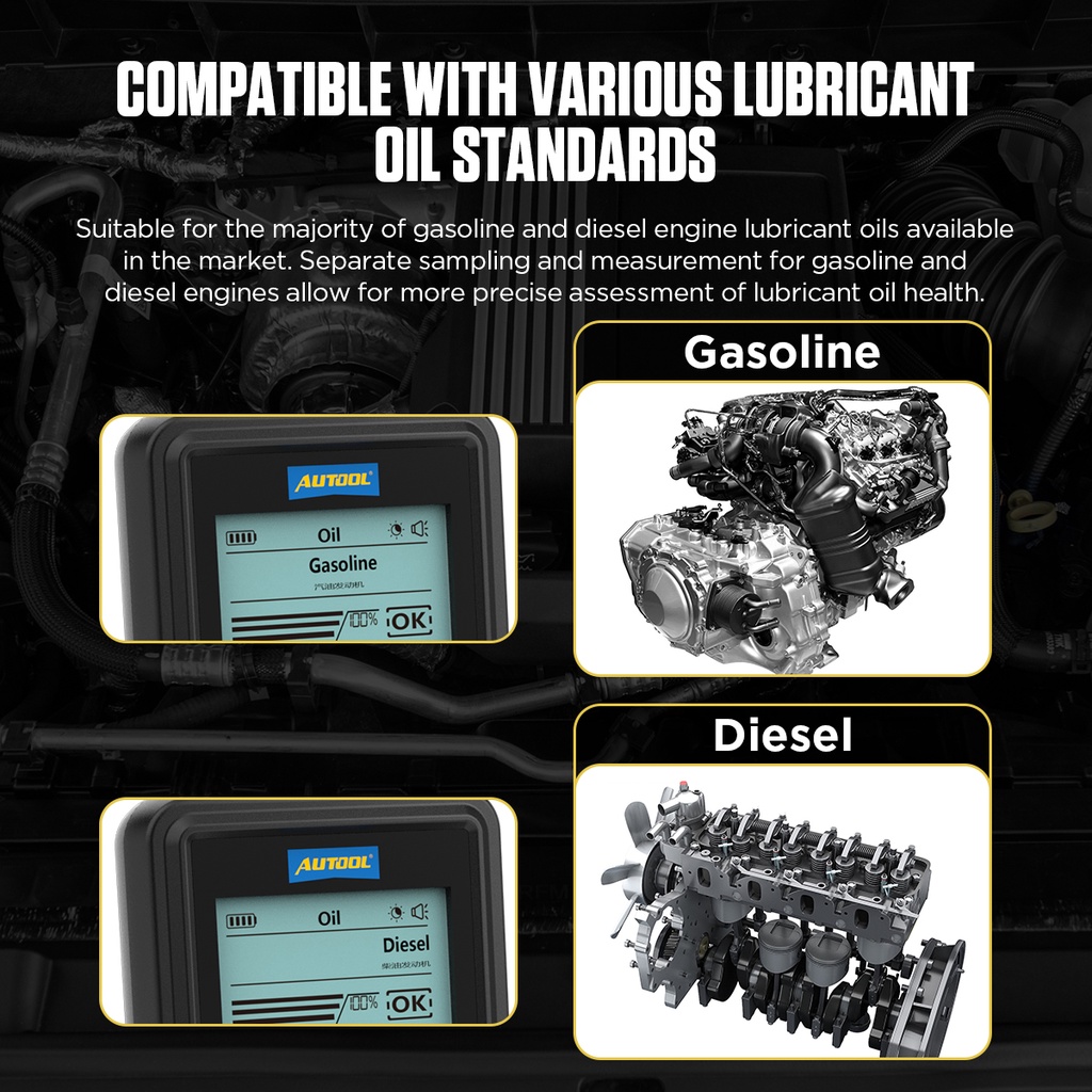 AUTOOL AS503 máy kiểm tra dầu bôi trơn ô tô động cơ diesel công cụ phân tích chất lượng dầu bôi trơn tự động sửa chữa và bảo trì