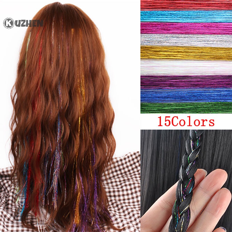 120 Sợi tóc giả KUZHEN lụa kim tuyến lấp lánh