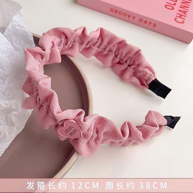 Vòng đeo đầu tình yêu màu hồng hàn quốc vòng gấp tóc mới rửa mặt rộng bên đầu lâu cao đầu lâu vòng đeo tóc nữ