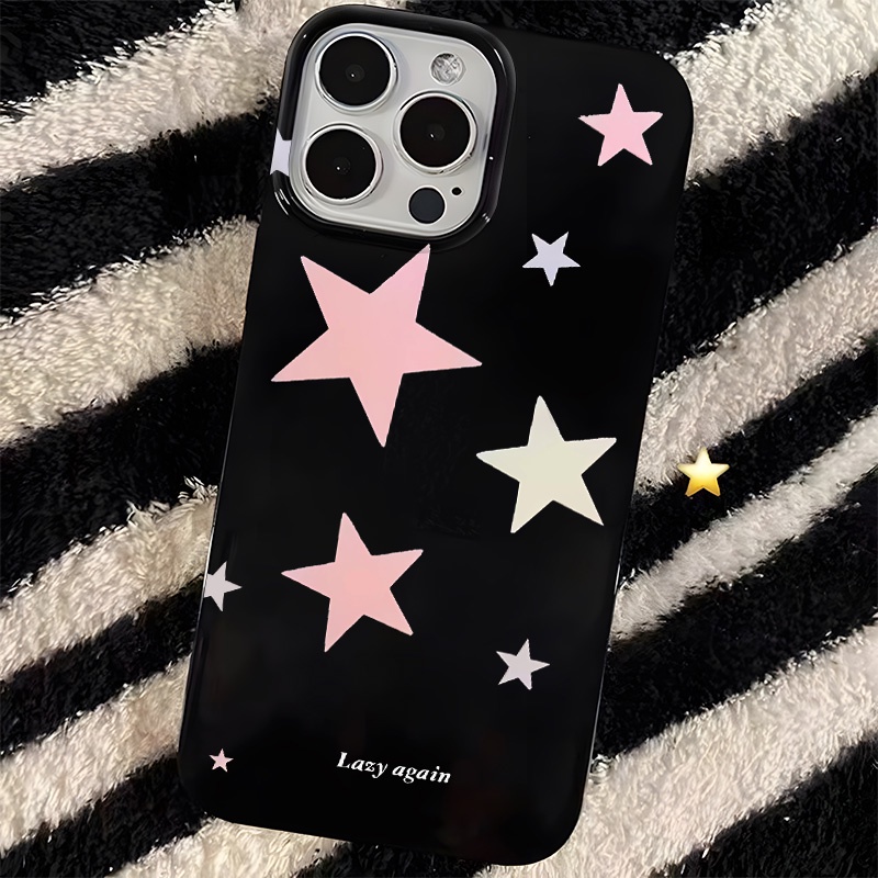 Ôp Điện Thoại tpu Dẻo Màu Đen In Hình Ngôi Sao Hồng Cho iphone 14 pro max iphone 13 pro max 12 pro max 11 xr xs 7plus 8 Ốp