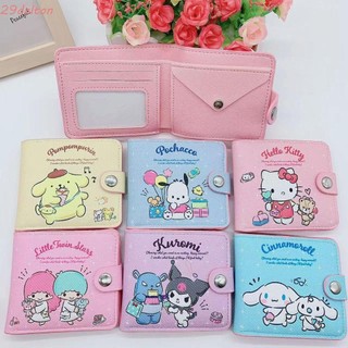 Ví đựng tiền xu da PU họa tiết Kuromi Kitty Cinnamoroll hoạt hình ngọt ngào thời trang dành cho nữ