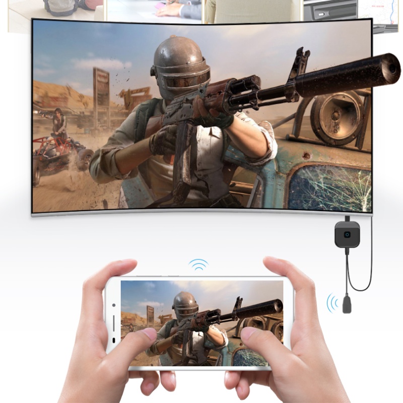 Bộ thu video không dây tương thích hdmi phản chiếu màn hình 2.4g 5g 1080 4k wifi display tv stick dongle adapter cho tv máy chiếu điện thoại di động bộ chia màn hình không dây