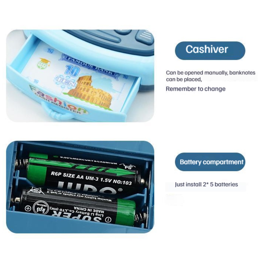 Máy tính tiền đồ chơi giả vờ chơi siêu thị thanh toán đồ chơi giáo dục