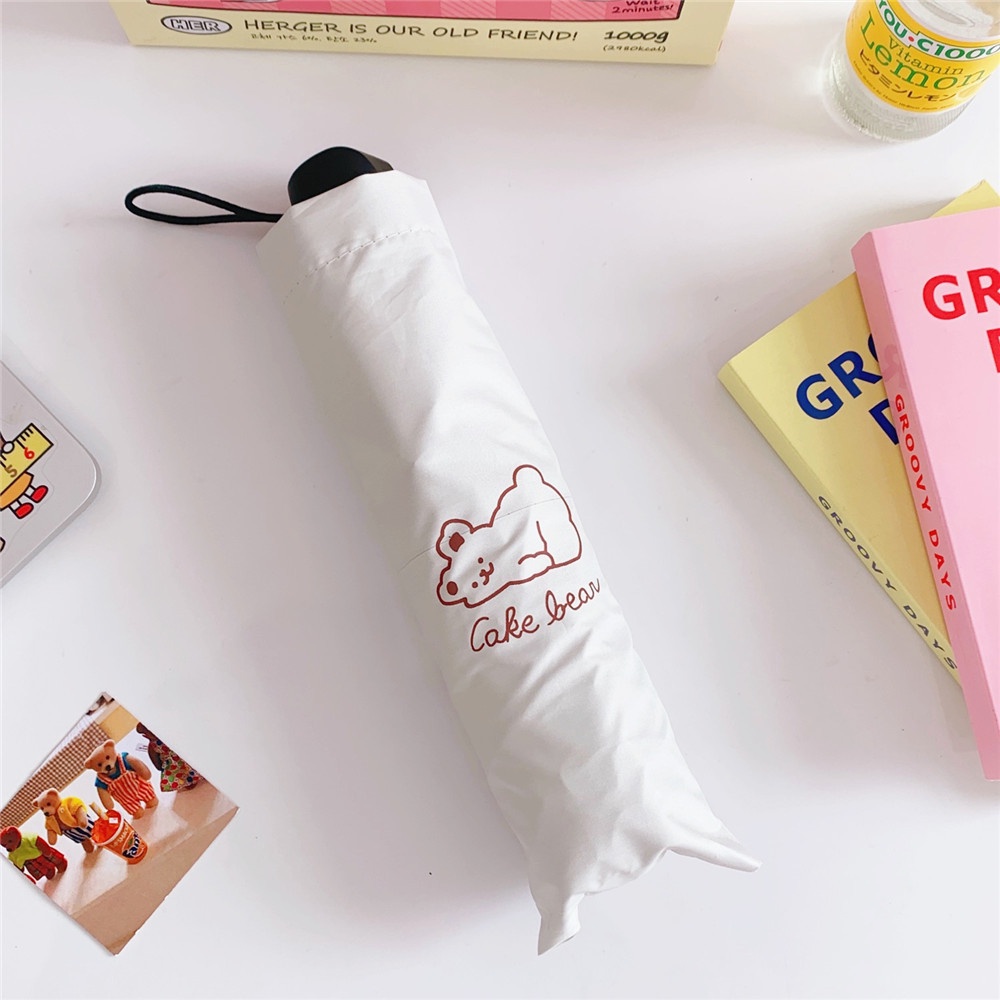 Ô dù cute gấp gọn ô cầm tay dễ thương cute chắc chắn đi nắng đi mưa thoải mái họa tiết hình gấu đáng yêu