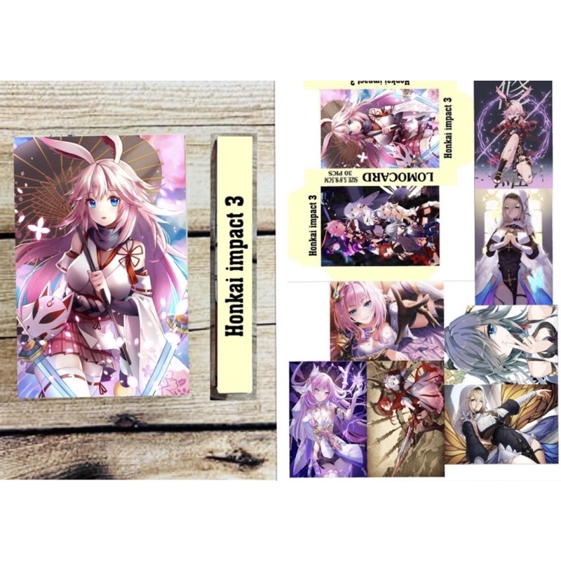 Hộp lomo ảnh card 30 tấm thẻ card Honkai impact 3/ Ảnh card  Honkai impact 3 11-23 tấm ép lụa khác n