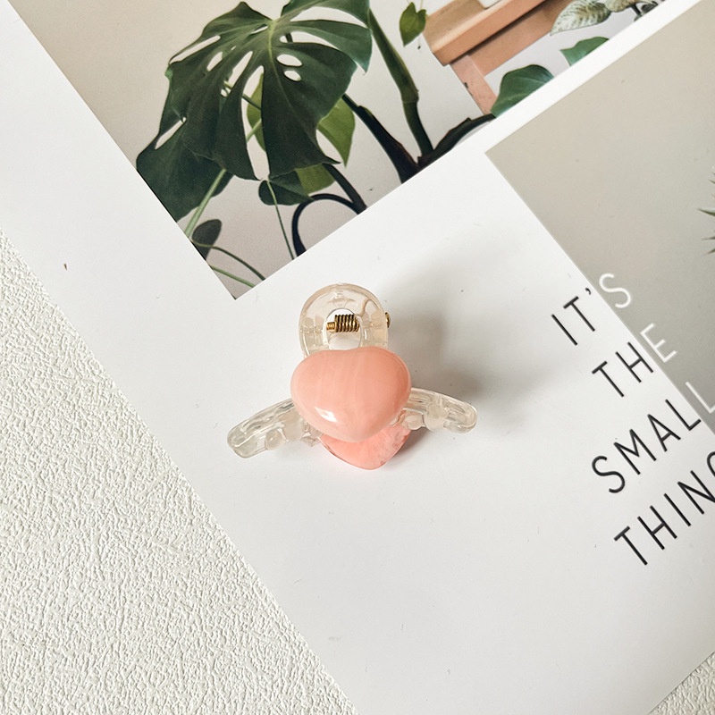 Kẹp Tóc Acrylic Nhỏ Nhắn Hình Trái Tim Dễ Thương Cho Nữ