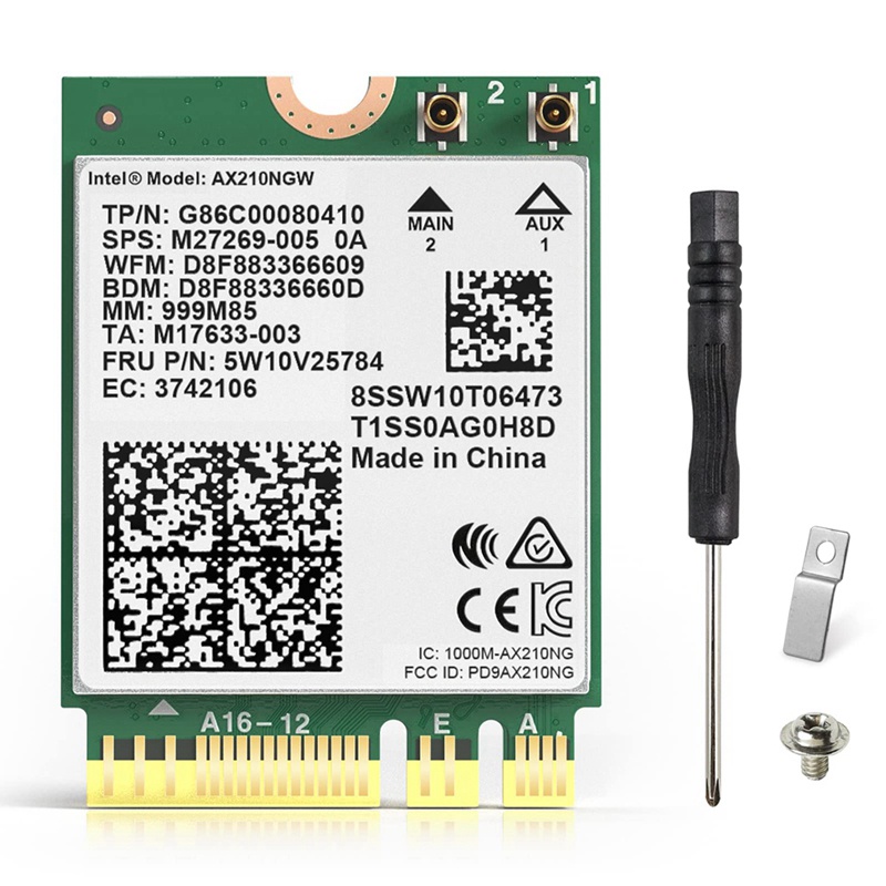 Mô Đun WiFi Không Dây AX210NGW 6E 11AX 6GHz + Bộ Chuyển Đổi Mạng Ba Băng Tần + Bluetooth 5.2