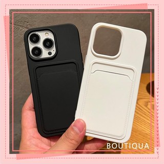 Ốp Điện Thoại TPU Silicon Mềm Chống Thấm Nước Có Ngăn Đựng Thẻ Cho IPhone 14 13 12 11 Pro Max X XR 8 7 Plus-BA