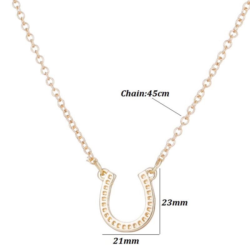 Vòng cổ Bạc 925 Mặt Hình Móng Ngựa Đơn Giản Thanh Lịch Cho Nữ