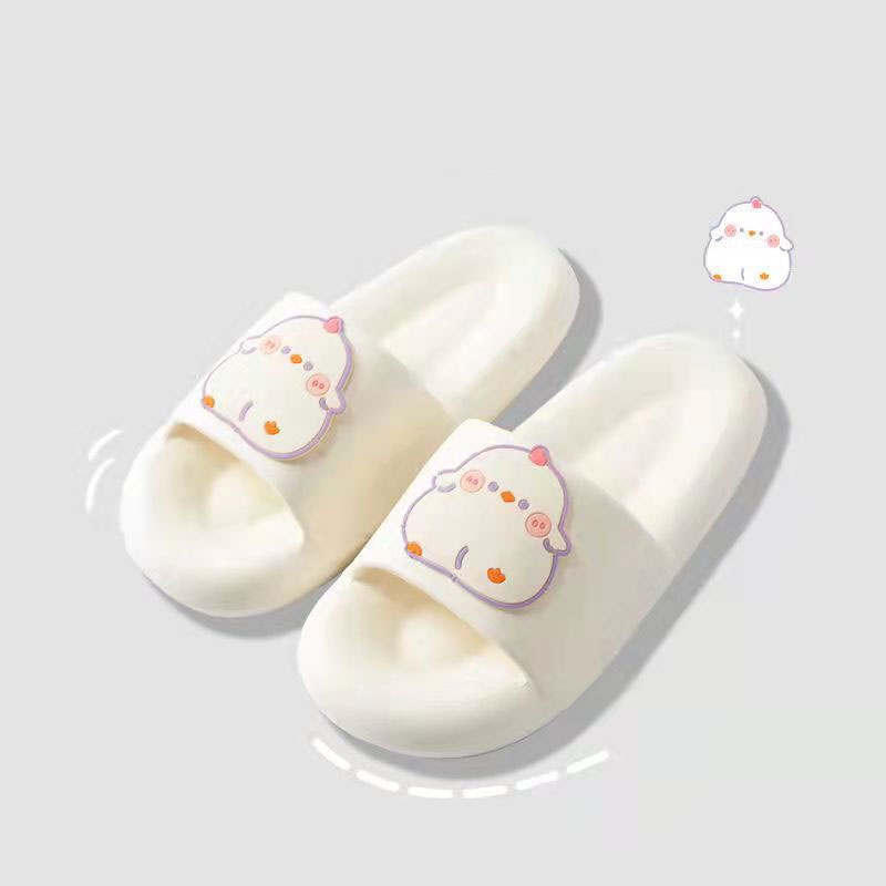 Dép Đế Dày 3cm Mềm Mại Họa Tiết Gà Con Đáng Yêu Cho Nữ