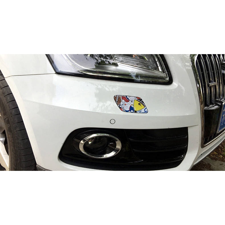 Creative Automotive Fuel Tank Cap Modified Graffiti Stickers Reflective Mirror Car Cartoon Waterproof Scratch Hidden Personality Decorative Cover Stickers Cute stickers Car fuel tank cap decoration