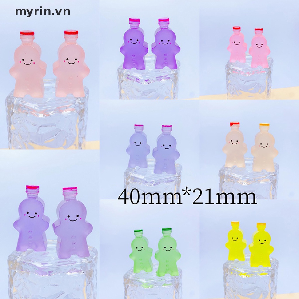 Set 2 Đồ trang trí Nhân Vật Gingerbread Man Phát Sáng Trong Bóng Tối Trang Trí Tiểu Cảnh