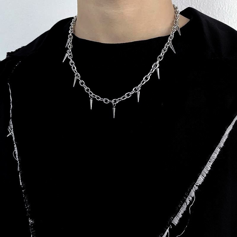 Vòng Cổ Choker Đính Đinh Tán Phong Cách Punk Hip Hop Tối Giản Thời Trang Cho Nam Và Nữ