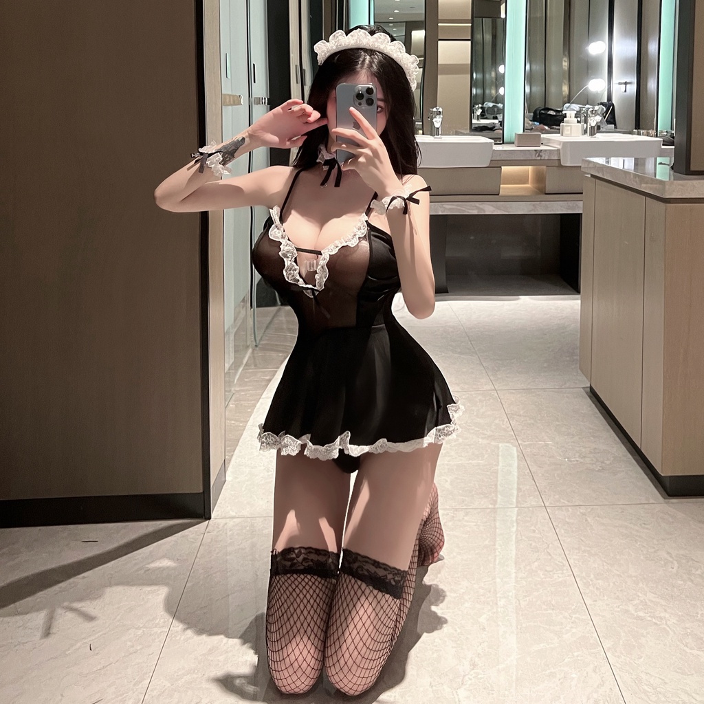 Đồ cosplay hầu gái Nhật anime hở ngực đen sexy gợi cảm váy nàng hầu maid kèm phụ kiện dễ thương BIKI HOUSE N778 - TPHCM | BigBuy360 - bigbuy360.vn