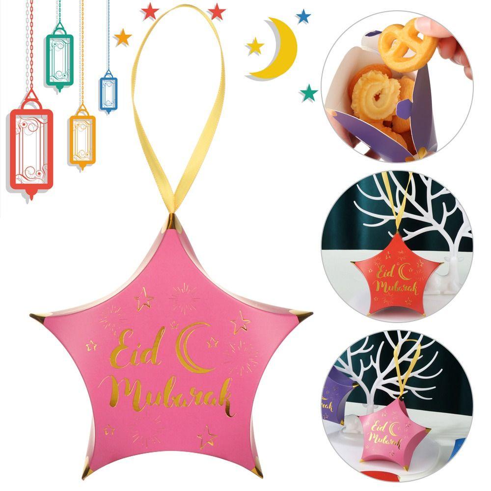 Set 6 Ngôi Sao / Mặt Trăng Bằng Giấy Phong Cách Hồi Giáo Sáng Tạo Trang Trí DIY