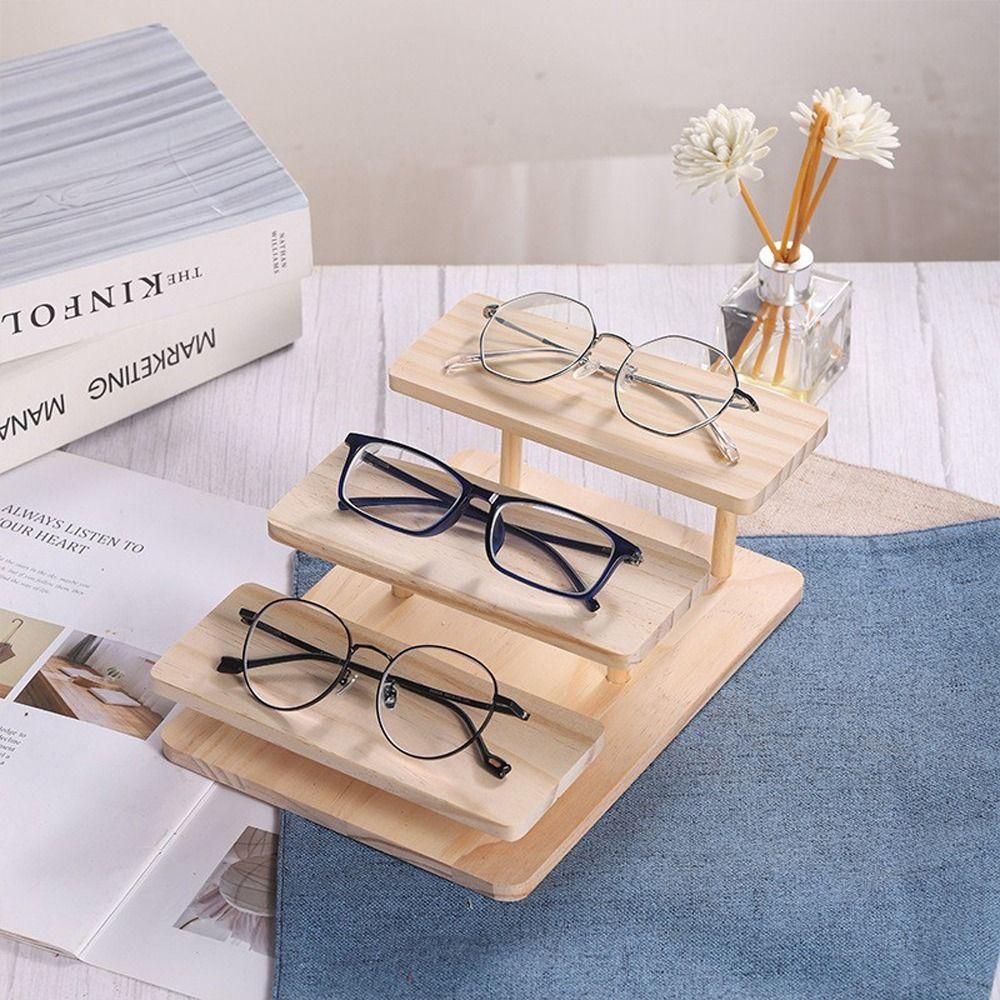 WMES15H Giá Đỡ Trưng Bày Mắt Kính Bằng Gỗ Nhiều Tầng Kiểu Retro Thanh Lịch
