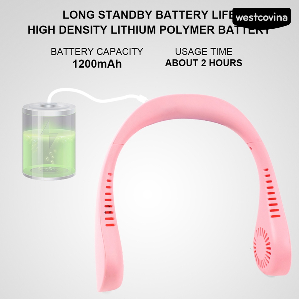 [COD]♋Quạt Làm Mát Đeo Cổ Mini Sạc Cổng USB Yên Tĩnh Có Thể Điều Chỉnh