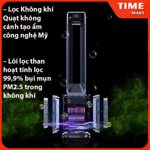 Quạt không cánh lọc không khí tạo ẩm 3IN1 CHIGO W4DV. 12 và 24 tốc độ gió. Hẹn giờ đa chức năng