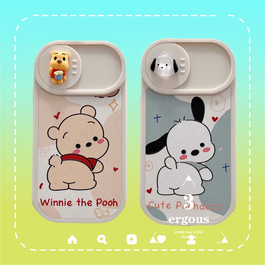Ốp Điện Thoại TPU Mềm Hình Gấu Pooh 3D Dễ Thương Cho IPhone 14 13 12 11 Pro Max