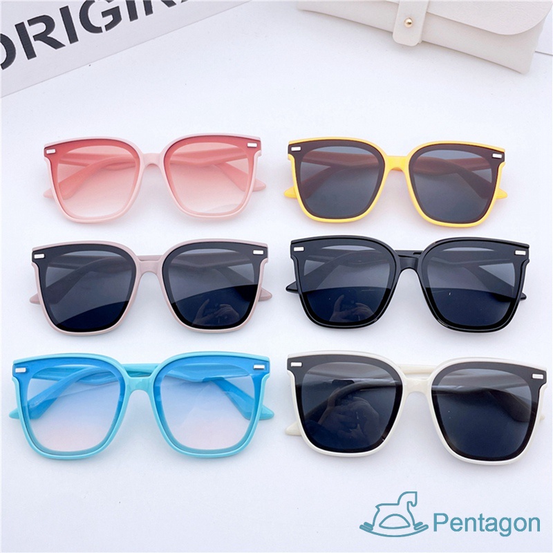Kính Mát Gọng Vuông Chống Tia Uv Phong Cách Retro Thời Trang Cho Bé