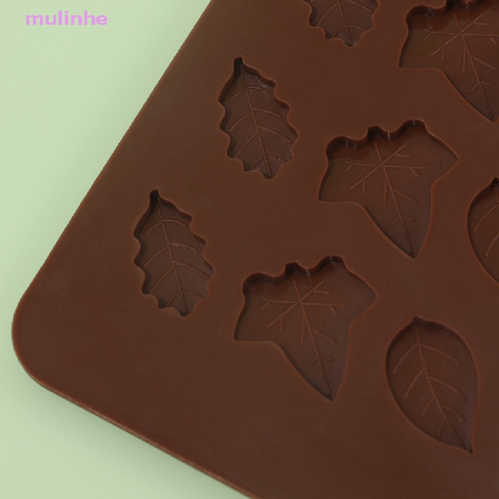 1 Khuôn Làm Bánh / Sô Cô La / Xà Phòng Hình Chiếc Lá 3D Bằng Silicone 24 Ngăn