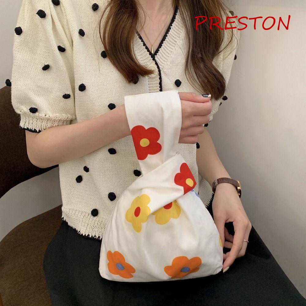 Preston Túi Cotton Đựng Tiền Xu Chìa Khóa Di Động Thân Thiện Với Môi Trường Thắt Nút Cho Nữ