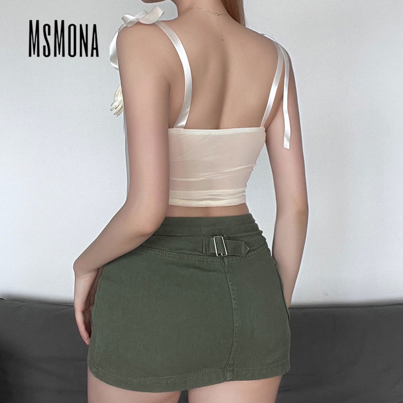 Áo Tank Top Hai Dây Dáng Ôm Màu Trơn Họa Tiết Hoa Thời Trang 2023 Cho Bạn Gái