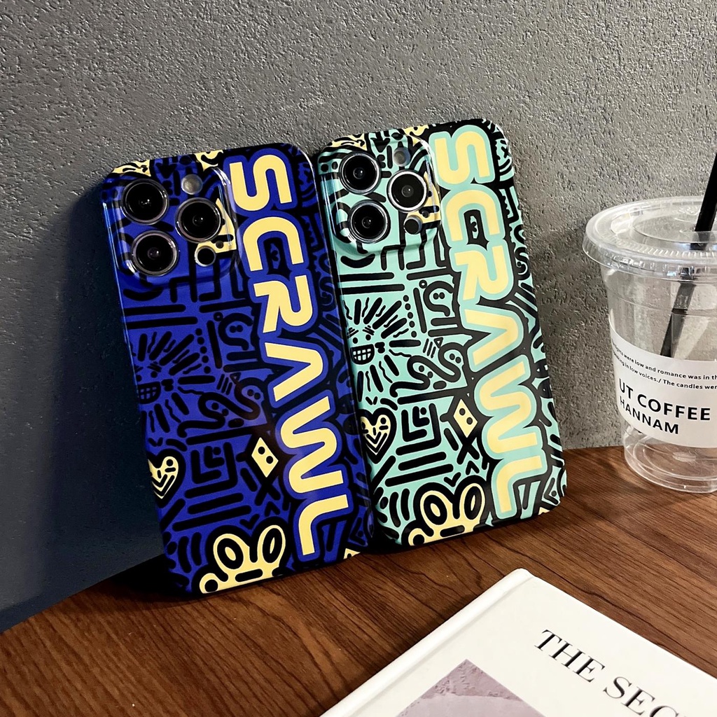 Ốp Điện Thoại PC Cứng Chống Sốc Họa Tiết Graffiti Cho iphone 14 13 12 11 Pro MAX XR X / XS MAX 7 / 8 Plus