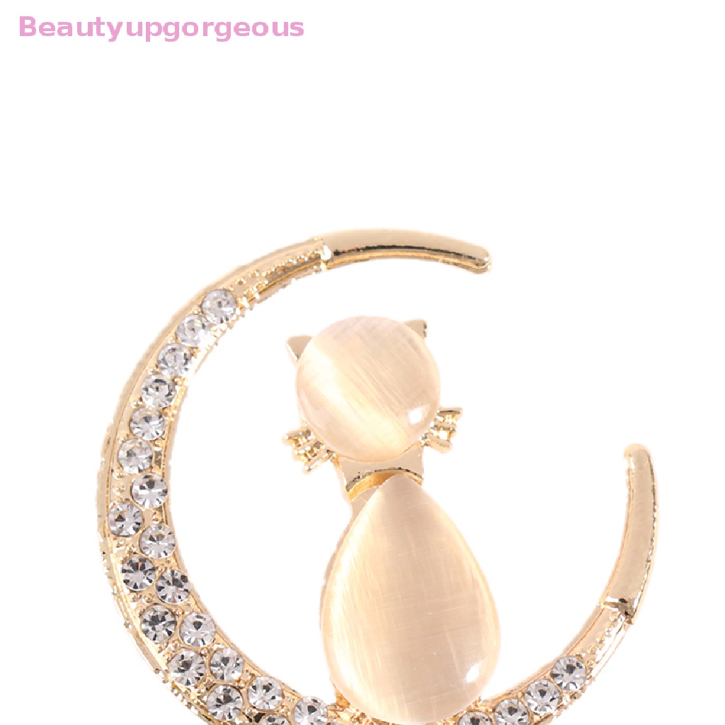 Ghim Cài Áo Hình Mèo Đính Đá Opal Nhân Tạo Thời Trang Cho Nữ