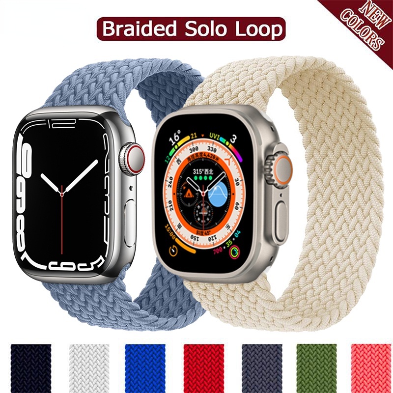 Dây Đeo Đồng Hồ Dạng Bện Co Giãn Cho Apple Watch Band 44mm 40mm 45mm 41mm Ultra 49mm 42mm 38mm series 8 7 6 4 SE