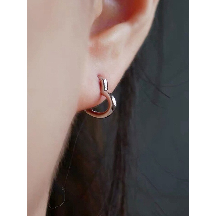 Bông Tai Hình Trái Tim Bằng Kim Loại Màu Vàng / Bạc Phong Cách Tối Giản Thời Trang Cho Nữ